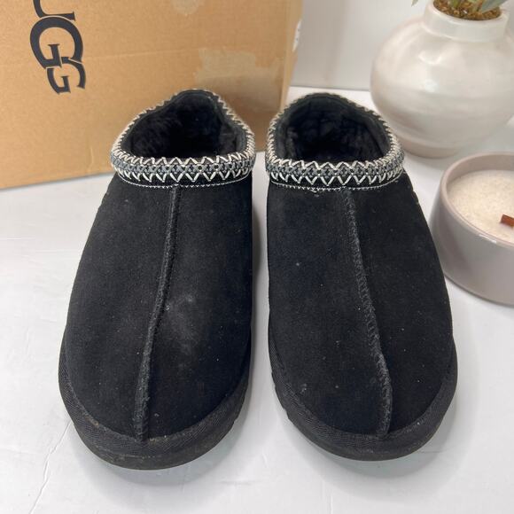 UGG Tasmen Slip-On Suede Wool Lined Slippers Black Women's 11 Comfort Casual - Picture 5 of 10